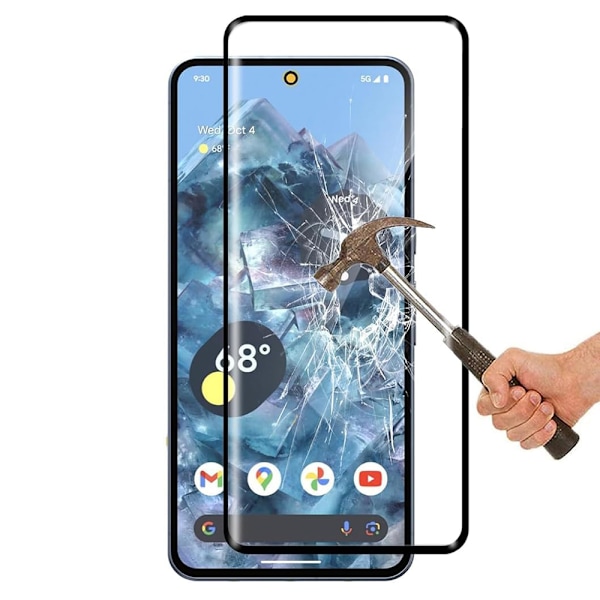 Google Pixel 9 Pro - 2.5D Framsida Svart + Kameraskydd i 1 Set