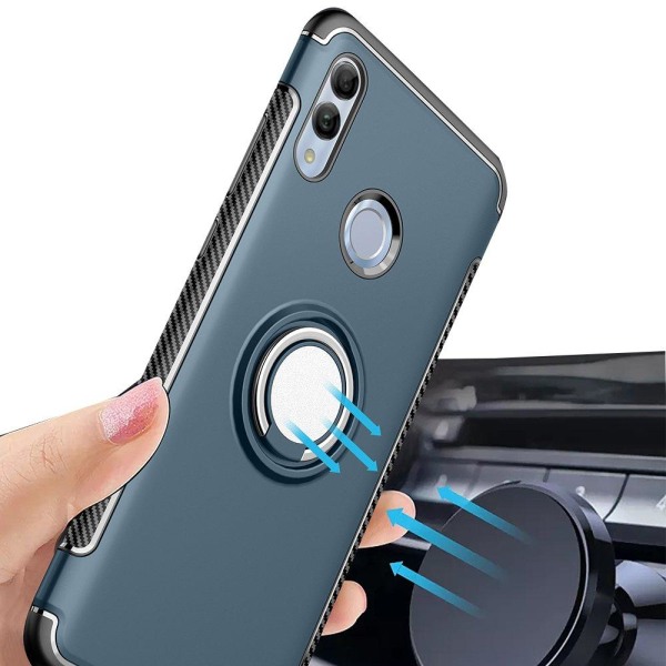 Huawei P Smart 2019 - HYBRID Skal med Ringhållare från FLOVEME Mörkblå