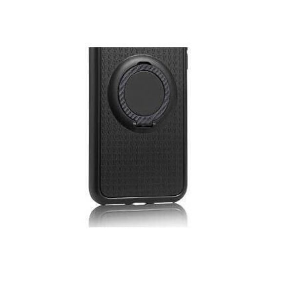 iPhone 7 PLUS - Carbon Silikonskal med Ringhållare FLOVEME Rosaröd