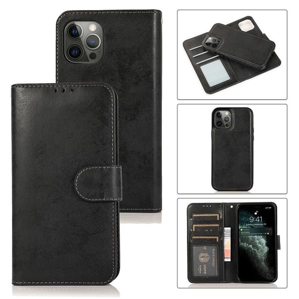 iPhone 12 Pro Max - Kaksitoiminen lompakkokotelo Marinblå