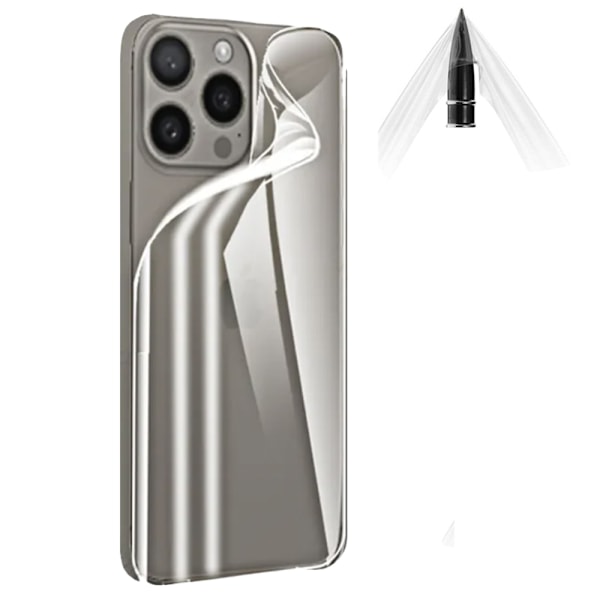 iPhone 15 pro max Back Hydrogel Skärmskydd HD 0,2mm Transparent