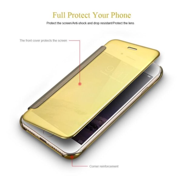 iPhone 6/6S - LEMAN Stylish Clear View -kuori (ALKUPERÄINEN) Guld