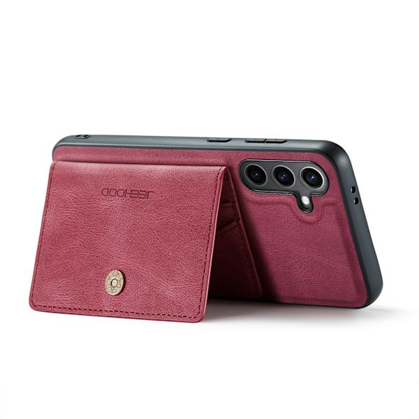 Læderpung med magnetisk holder til Galaxy S24 Red