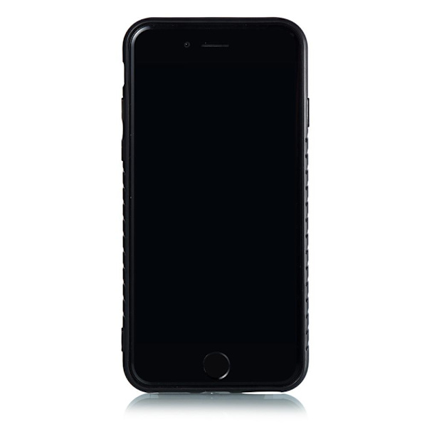 iPhone 7 - Smart Stilrent Retro Skal med Kortfack Svart