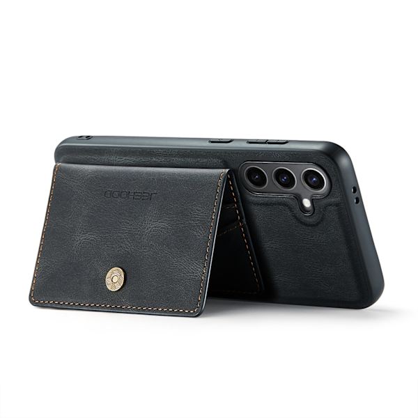 Læderpung med magnetisk holder til Galaxy S24 Black