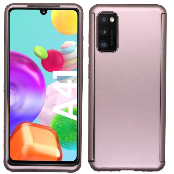 Samsung Galaxy A41 - kaksoiskansi (FLOVEME) PinkGold Roséguld