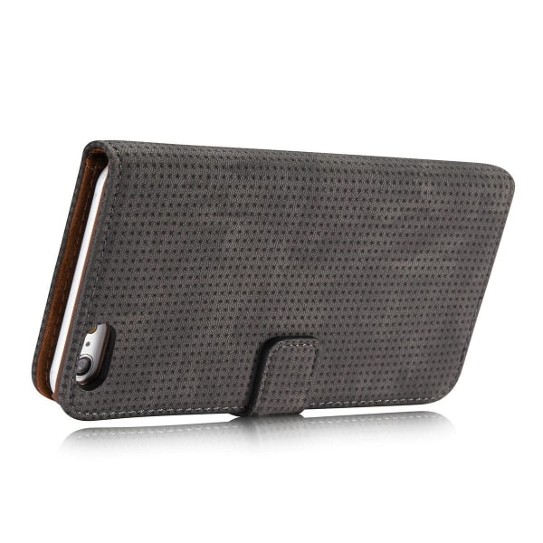 Pl�nboksfodral i Retrodesign fr�n LEMAN till iPhone 6/6S Plus Gråsvart