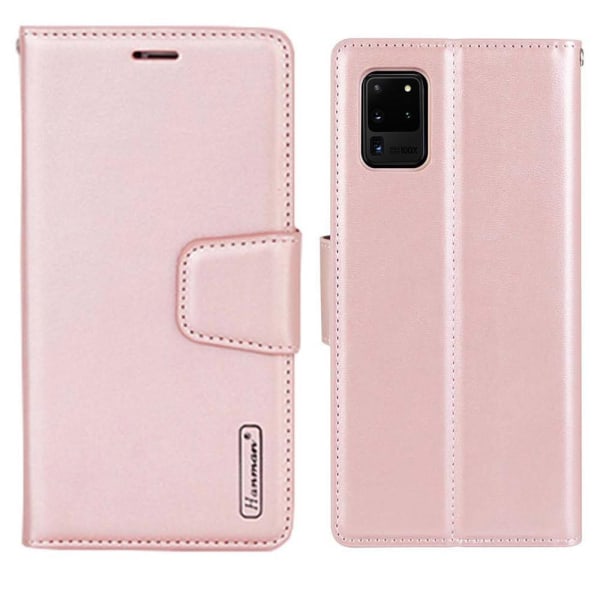 Samsung Galaxy S20 Ultra - Lompakkokotelo HANMAN PinkGold Roséguld