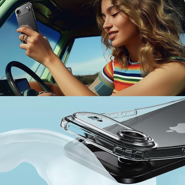 iPhone 17 Air Praktiskt Silikonskal  Airbaghörn & Kepsfunktion