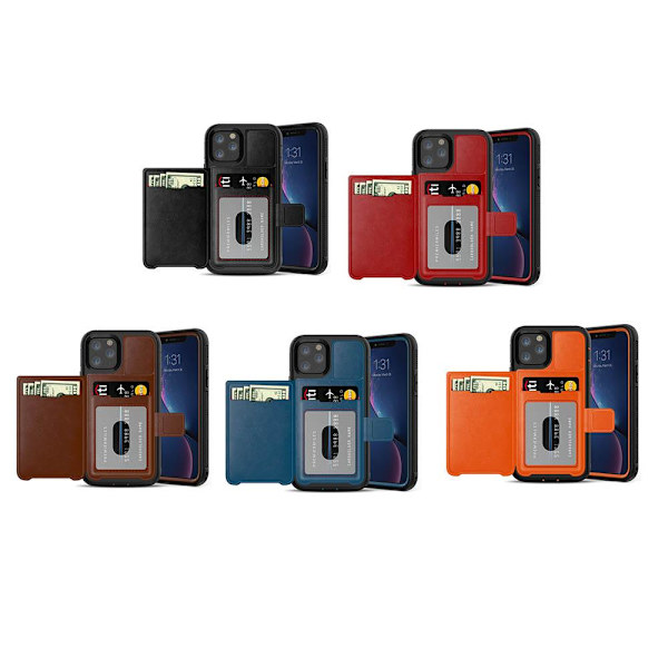 iPhone 11 Pro Max - Praktiskt Skyddsskal med Kortfack Orange Orange