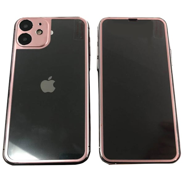 iPhone 11 Skärmskydd Fram- & Baksida Aluminium 9H HD-Clear PinkGold Roséguld