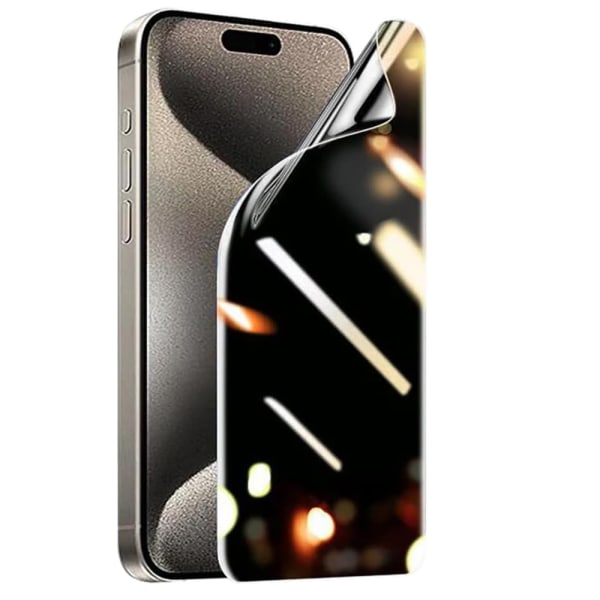 2-PACK iPhone 15 Pro Max Integritetsskyddande Hydrogel Mjuk skärmskydd Transparent