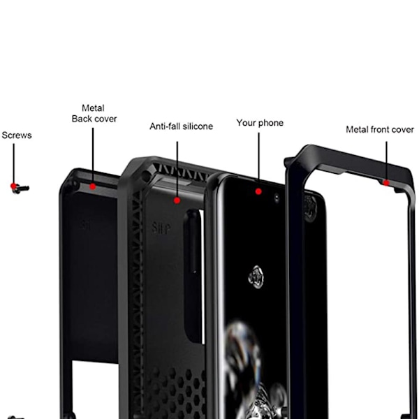 Samsung Galaxy S20 - Skyddande Aluminium Skal Röd