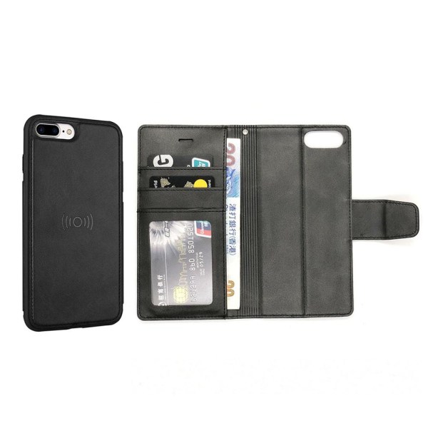 iPhone 8 Plus - Eksklusivt Dual Function Wallet Cover Svart