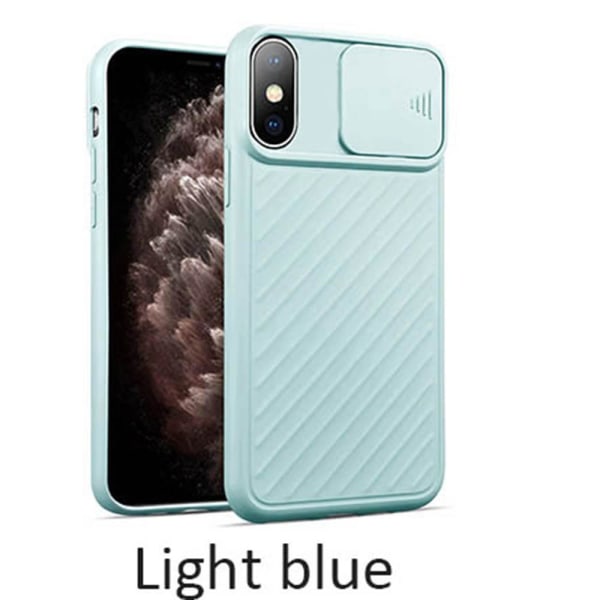 iPhone XS Max - Stilig deksel med kamerabeskyttelse Ljusblå