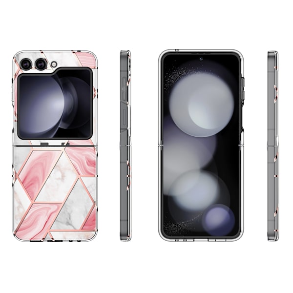 Samsung Galaxy Z Flip 5 - Marmor Skal i Stilren Design Rosa