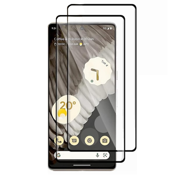 Google Pixel 9 Pro - 2.5D Framsida Svart + Kameraskydd i 1 Set