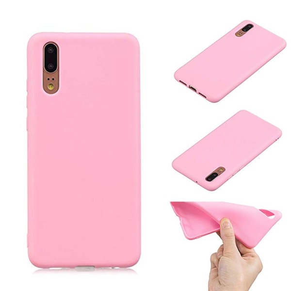 Mattbehandlat Silikonskal till Huawei P20 Ljusrosa