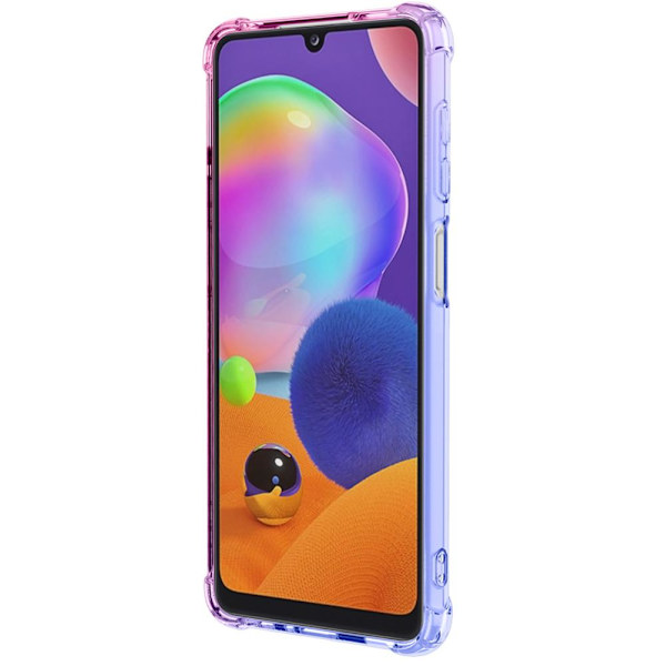 Samsung Galaxy A22 4G - Stilfuldt silikonecover Blå/Rosa