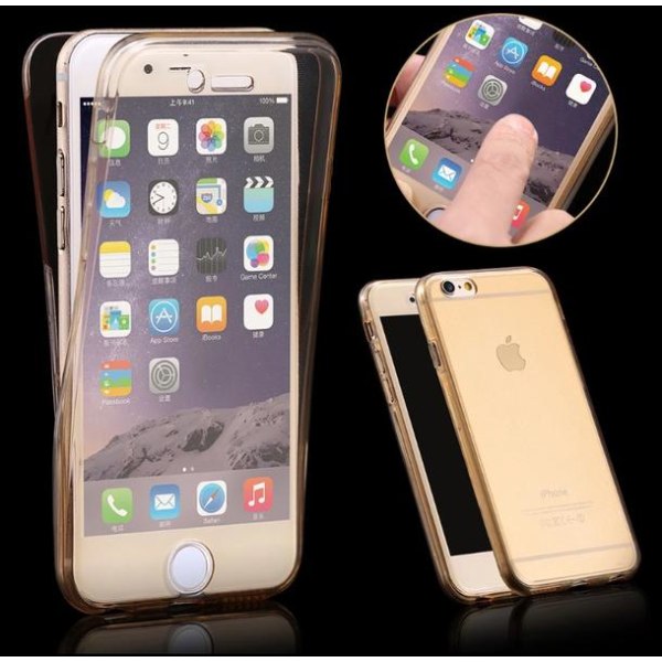 Dobbeltsidig silikondeksel med TOUCH FUNCTION for iPhone 7 Guld