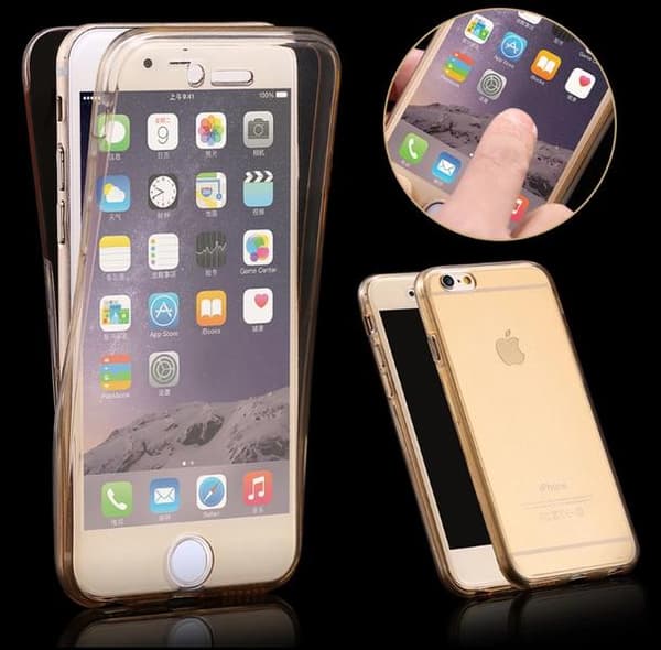 Dubbelsidigt Silikonfodral med TOUCHFUNKTION till iPhone 7 Guld