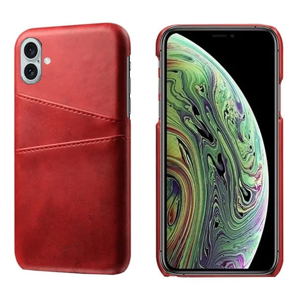 iPhone 16 - LEMANS Vintage-Shell Skal med Kortfack Blå