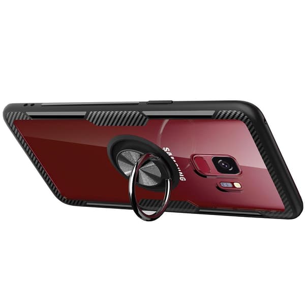 Samsung Galaxy S9 - Skal med Ringhållare (LEMAN) Röd/Silver