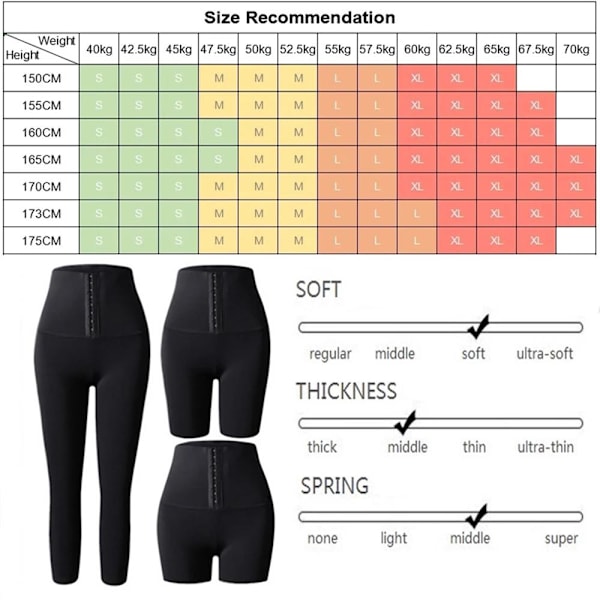 Yogashort Yogabyxor Tränings Leggings Flera Längder Svart XL