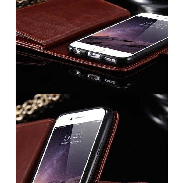 Eksklusivt 9-korts lommebokdeksel til iPhone 7 fra FLOVEME Brun