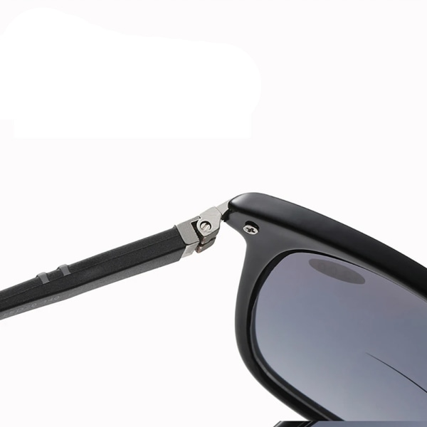 Bifokala Solglasögon UV-Skydd för Män & Kvinnor - Fyrkantig Desi Svart +2.5
