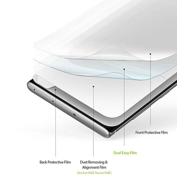 Note 10 3-PACK näytönsuoja edessä ja takana 9H Nano-Soft HD-Clear Transparent/Genomskinlig