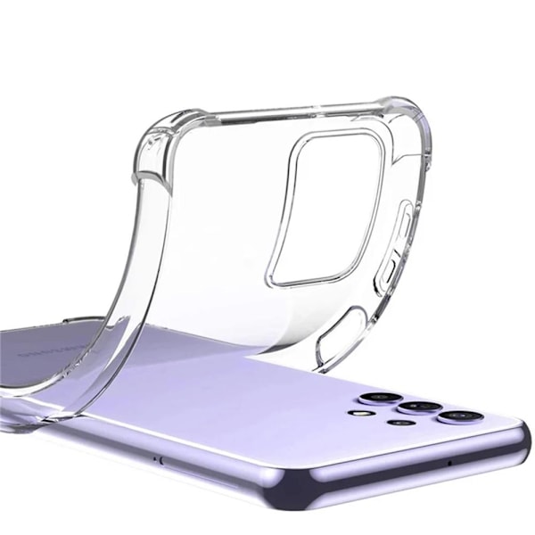 Samsung Galaxy A32 - Stødabsorberende Silikone Cover Blå/Rosa