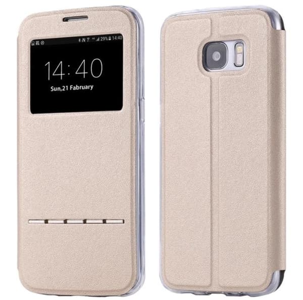 Samsung S8+ Smartfodral med fönster och svarsfunktion Rosa