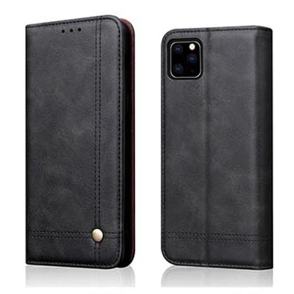 iPhone 11 Pro - Stilrent Praktiskt Plånboksfodral LEMAN Black Svart