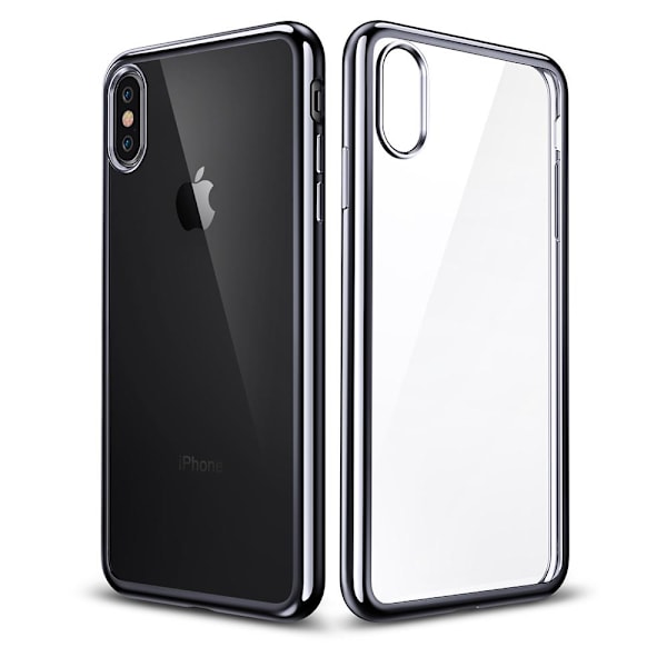 Electroplated Skal av mjuk Silikon till iPhone XS Max Svart
