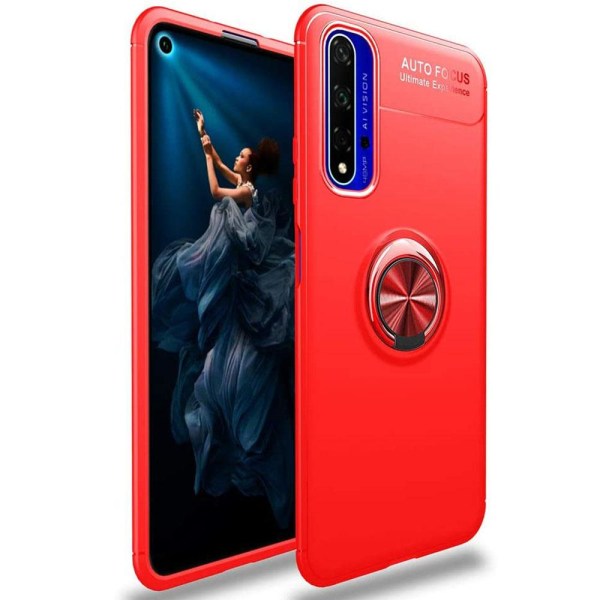 Huawei Nova 5T - Praktiskt Skal med Ringhållare Svart
