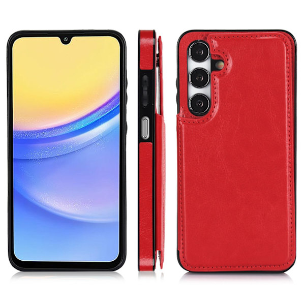 Samsung Galaxy A15 4G/5GStilrent Skal med Plånbok/Kortfack Svart