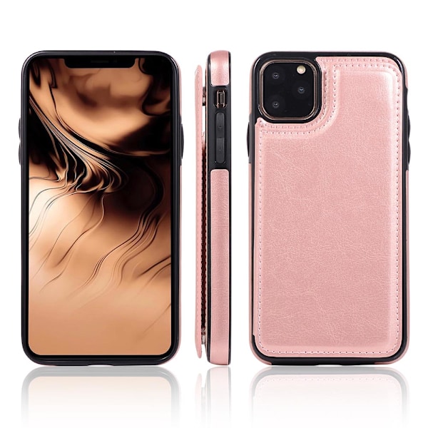 Elegant Smart Skal med Kortfack - iPhone 11 Pro Max Red