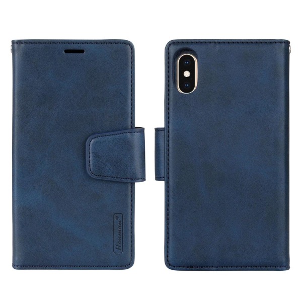 iPhone X/XS - Stilfuldt Dual Function Hanman Wallet Cover Blå