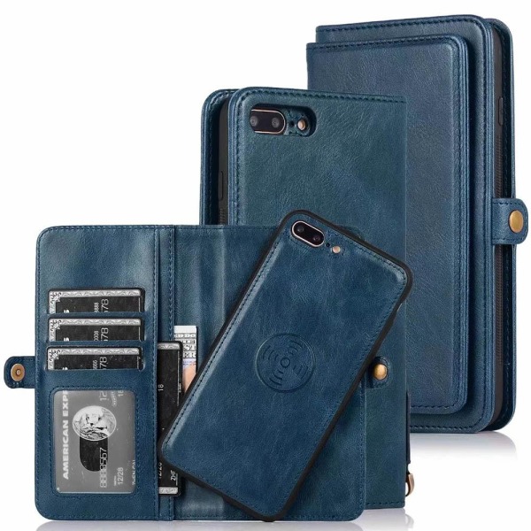 Gjennomtenkt lommebokdeksel - iPhone 8 Plus Mörkblå