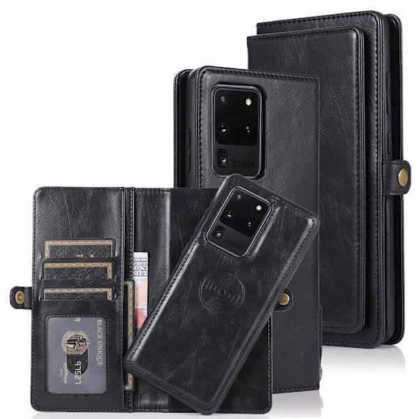 Samsung Galaxy S20 Ultra - Dobbelt Wallet Cover Svart