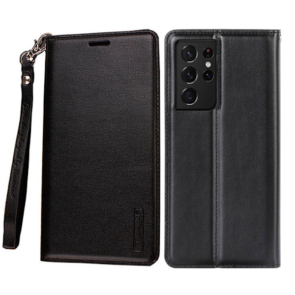 Samsung Galaxy S25 Ultra  Fodral med kortfack & handledsrem Svart