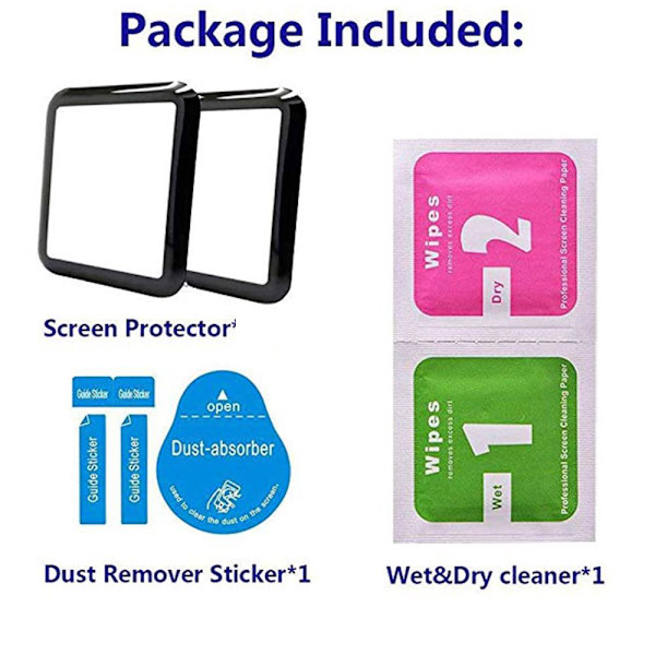 3D Full Glue Skjermbeskytter for iWatch 4/5 40mm og 44mm Svart 40mm