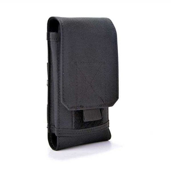 Holdbar bæltetaske til mobiltelefoner (størrelse L/XL) Svart