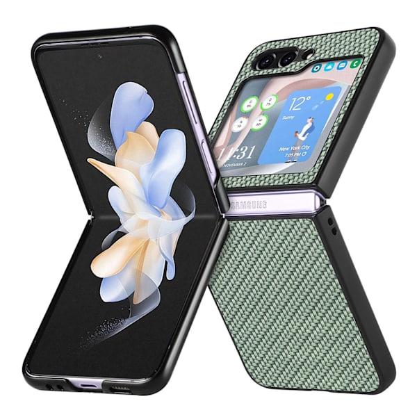 Fiber mönster stilfodral för Samsung Galaxy Z Flip 5 Grön