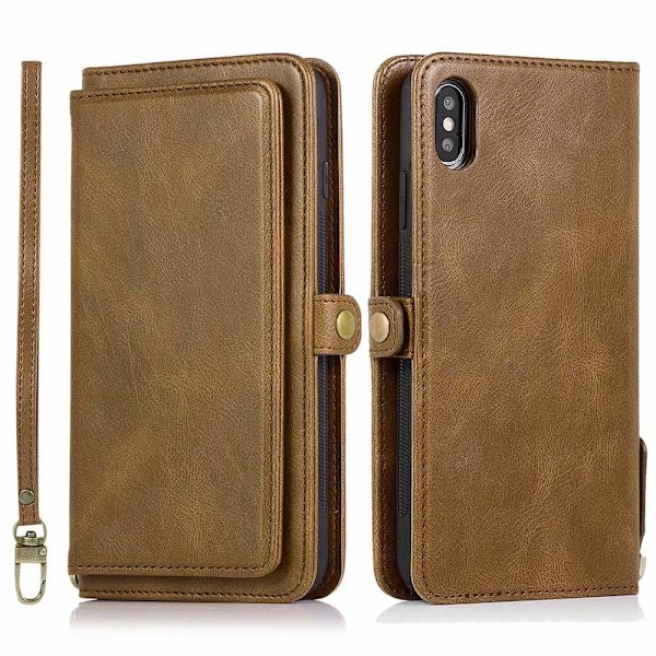 iPhone X/XS - Smart Plånboksfodral Mörkgrön