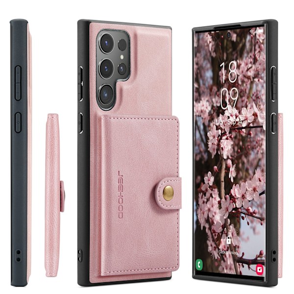 Samsung Galaxy S25 Ultra - Elegant skal med kortfack i premiumklass Rosa