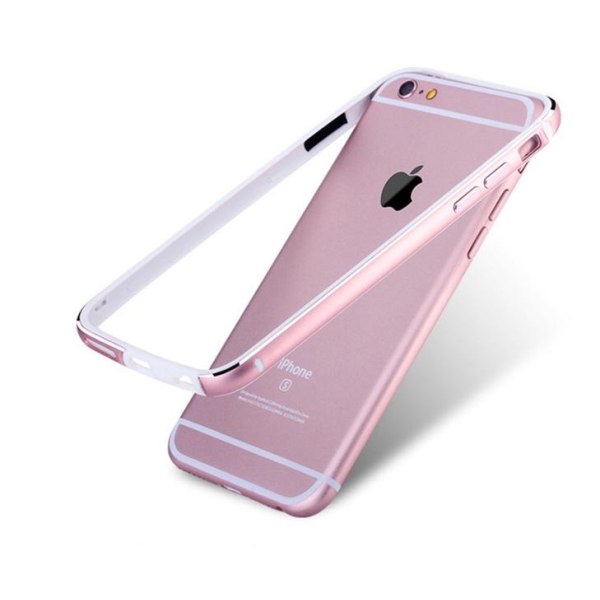 iPhone 6/6S Plus - Stilren Bumper i Aluminium och Silikon Silver/Grå Silver/Grå