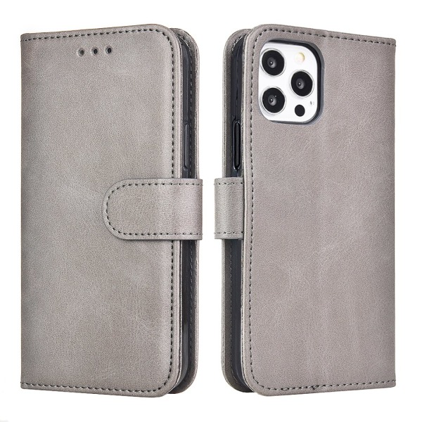 Elegant Plånboksfodral i PU-Läder för iPhone 15 Plus Mörkbrun
