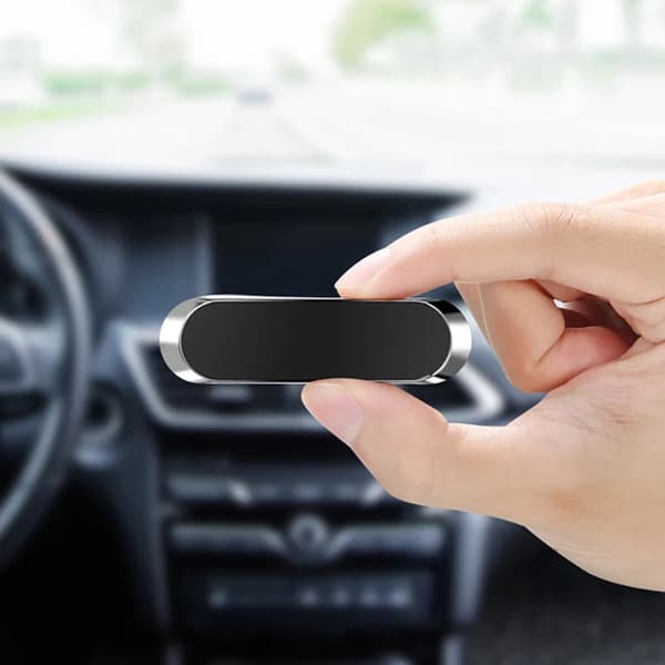 Mini Magnetisk Bilhållare Mobilhållare Silver